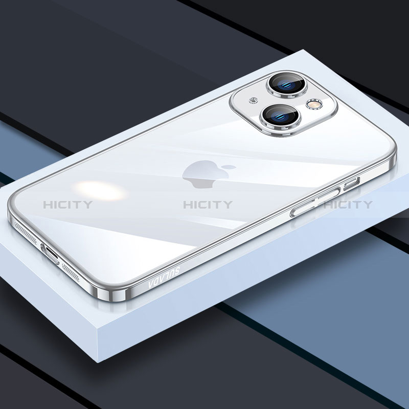 Coque Ultra Fine TPU Souple Housse Etui Transparente LD4 pour Apple iPhone 13 Argent Plus