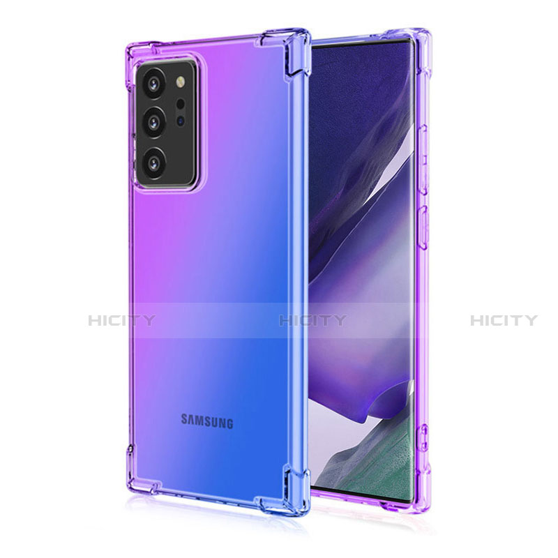 Coque Ultra Fine TPU Souple Housse Etui Transparente N01 pour Samsung Galaxy Note 20 Ultra 5G Violet Plus