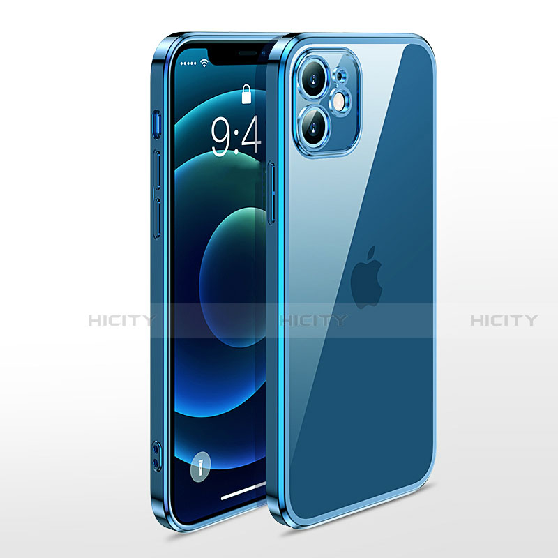 Coque Ultra Fine TPU Souple Housse Etui Transparente N04 pour Apple iPhone 12 Bleu Plus