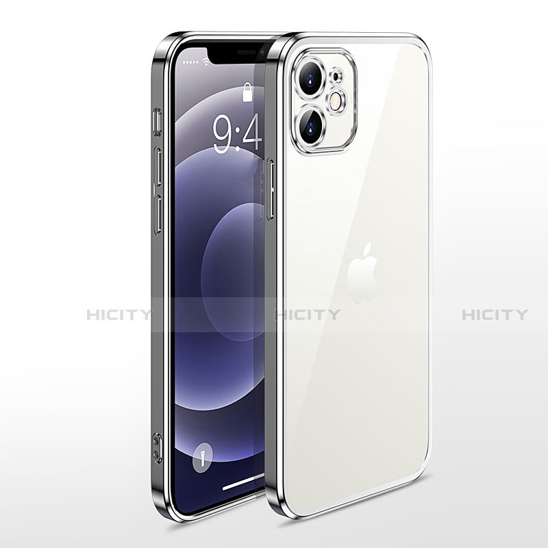 Coque Ultra Fine TPU Souple Housse Etui Transparente N04 pour Apple iPhone 12 Mini Argent Plus