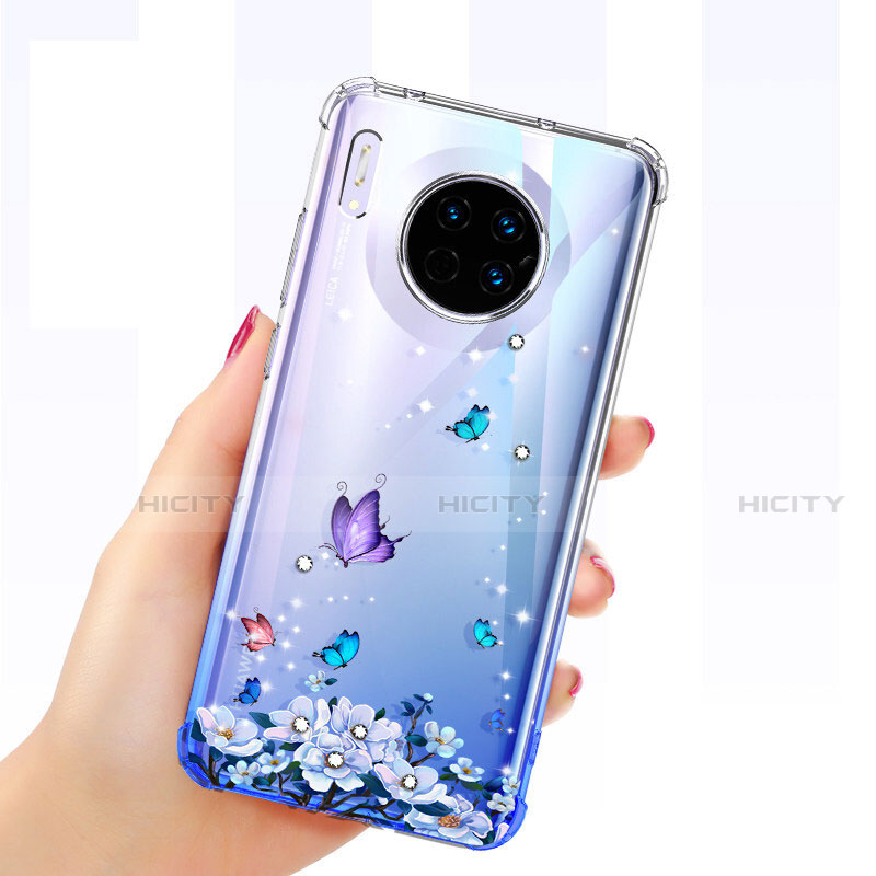 Coque Ultra Fine TPU Souple Housse Etui Transparente Papillon pour Huawei Mate 30 Pro 5G Plus