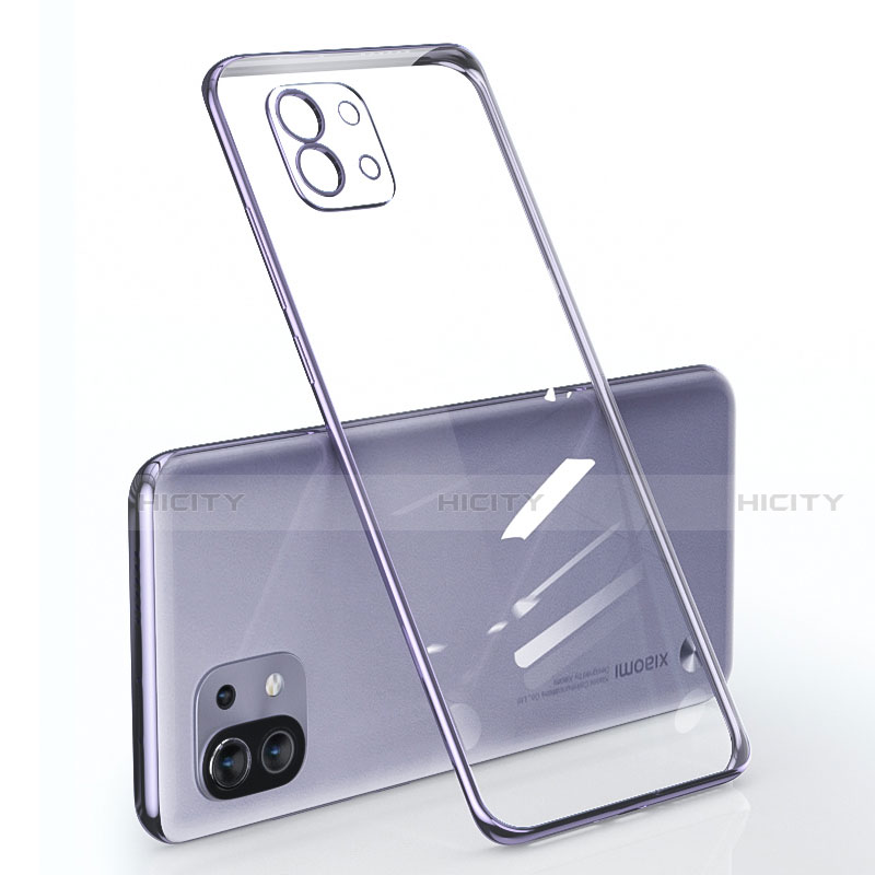 Coque Ultra Fine TPU Souple Housse Etui Transparente pour Xiaomi Mi 11 5G Violet Plus