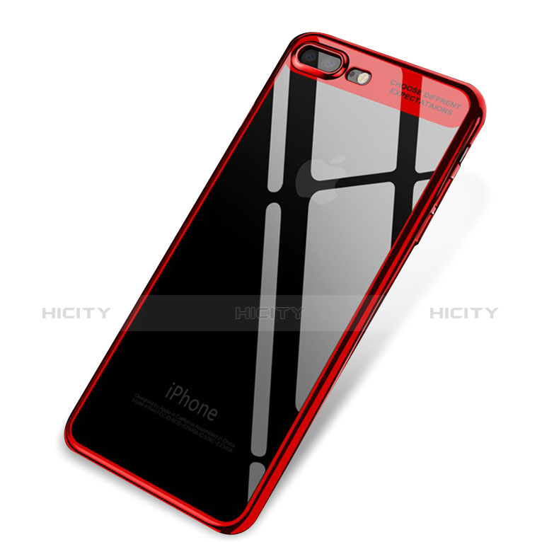 Coque Ultra Fine TPU Souple Housse Etui Transparente Q03 pour Apple iPhone 7 Plus Rouge Plus