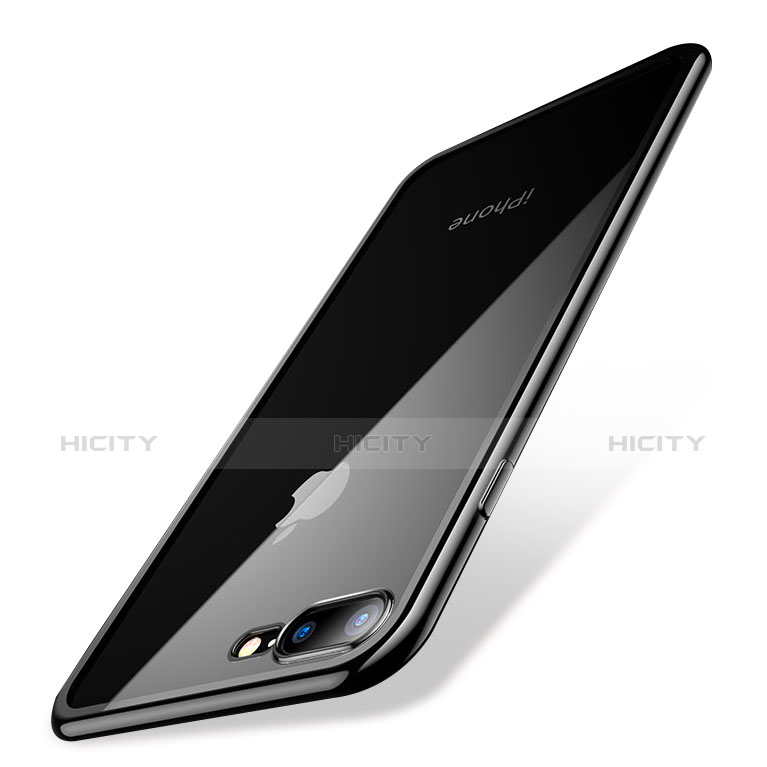 Coque Ultra Fine TPU Souple Housse Etui Transparente Q04 pour Apple iPhone 7 Plus Noir Plus