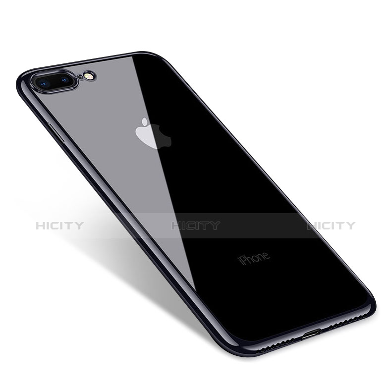 Coque Ultra Fine TPU Souple Housse Etui Transparente Q06 pour Apple iPhone 7 Plus Noir Plus