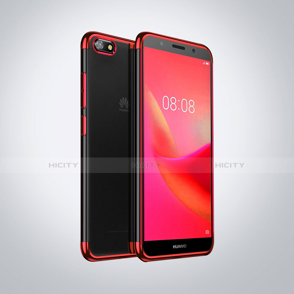 Coque Ultra Fine TPU Souple Housse Etui Transparente S01 pour Huawei Honor 7S Rouge Plus