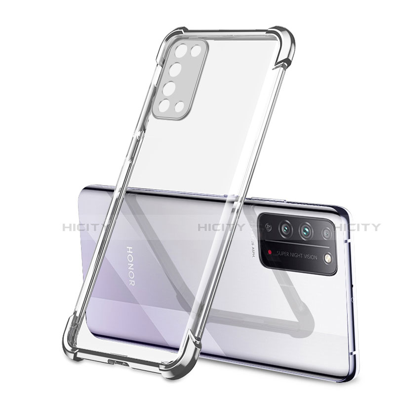 Coque Ultra Fine TPU Souple Housse Etui Transparente S01 pour Huawei Honor X10 5G Argent Plus