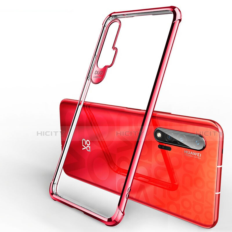 Coque Ultra Fine TPU Souple Housse Etui Transparente S01 pour Huawei Nova 6 5G Rouge Plus