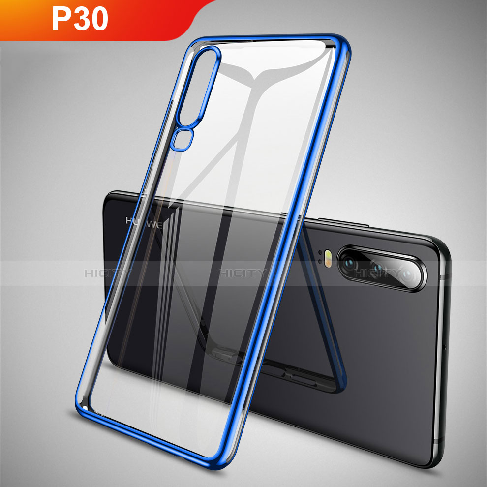 Coque Ultra Fine TPU Souple Housse Etui Transparente S01 pour Huawei P30 Bleu Plus