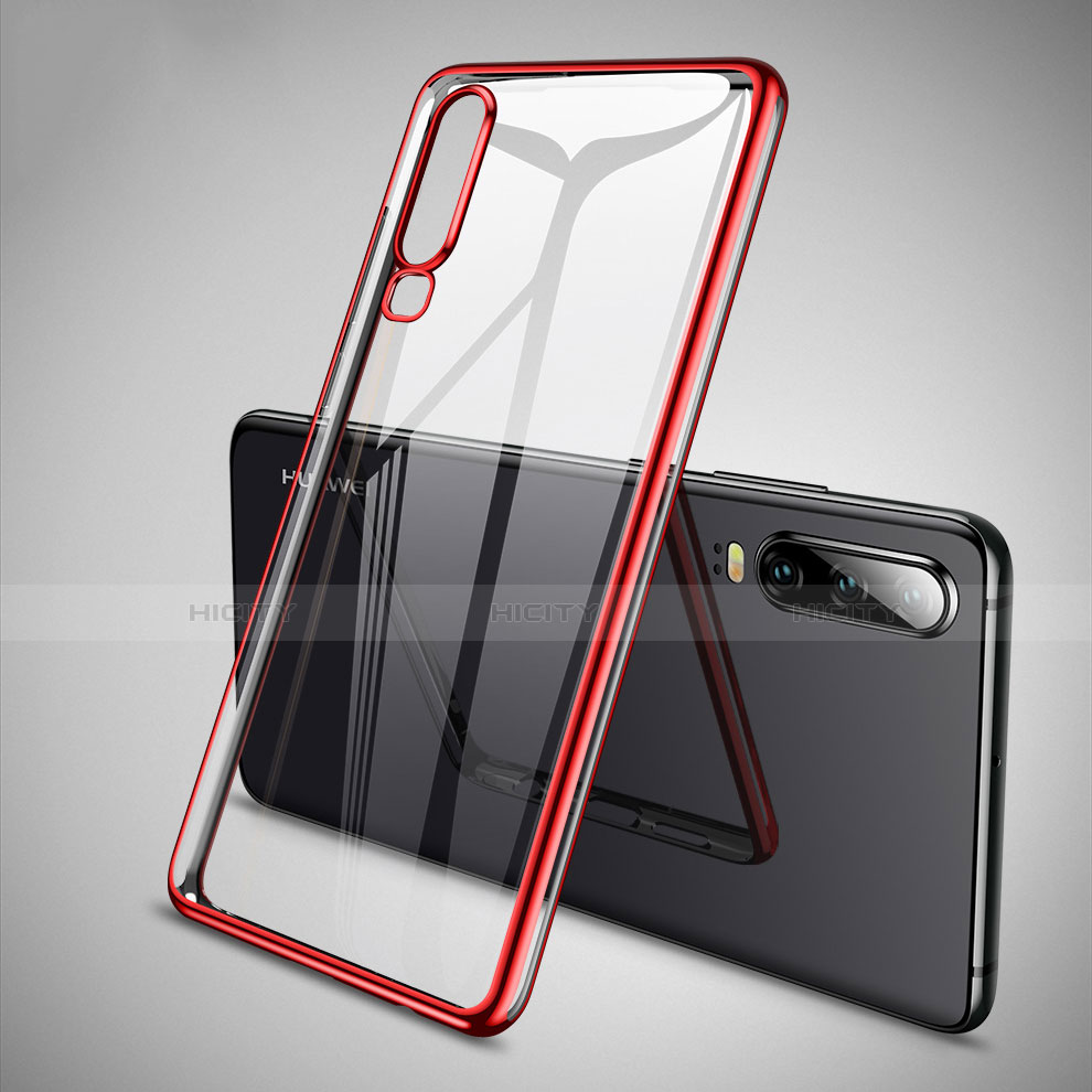 Coque Ultra Fine TPU Souple Housse Etui Transparente S01 pour Huawei P30 Rouge Plus