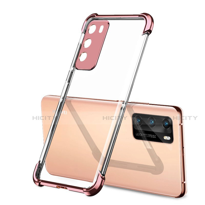 Coque Ultra Fine TPU Souple Housse Etui Transparente S01 pour Huawei P40 Or Rose Plus