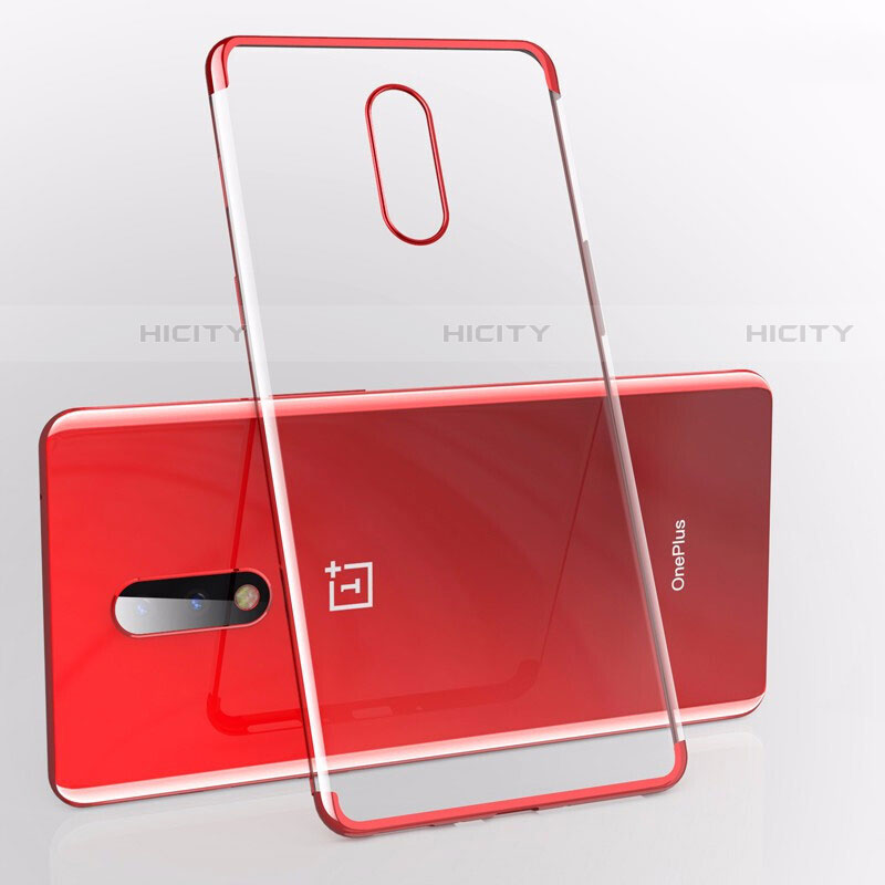 Coque Ultra Fine TPU Souple Housse Etui Transparente S01 pour OnePlus 7 Rouge Plus