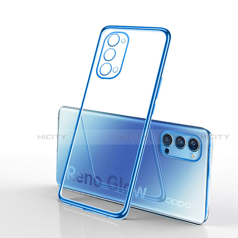 Coque Ultra Fine TPU Souple Housse Etui Transparente S01 pour Oppo Reno4 5G Bleu Plus