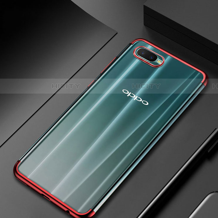 Coque Ultra Fine TPU Souple Housse Etui Transparente S01 pour Oppo RX17 Neo Rouge Plus