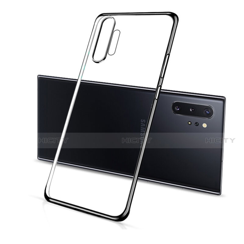 Coque Ultra Fine TPU Souple Housse Etui Transparente S01 pour Samsung Galaxy Note 10 Plus Noir Plus