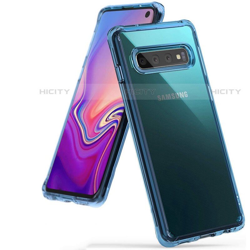 Coque Ultra Fine TPU Souple Housse Etui Transparente S01 pour Samsung Galaxy S10 5G Bleu Ciel Plus