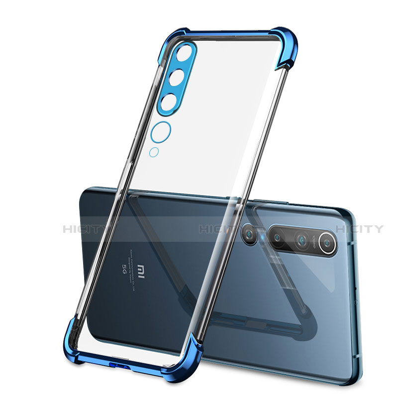 Coque Ultra Fine TPU Souple Housse Etui Transparente S01 pour Xiaomi Mi 10 Bleu Plus