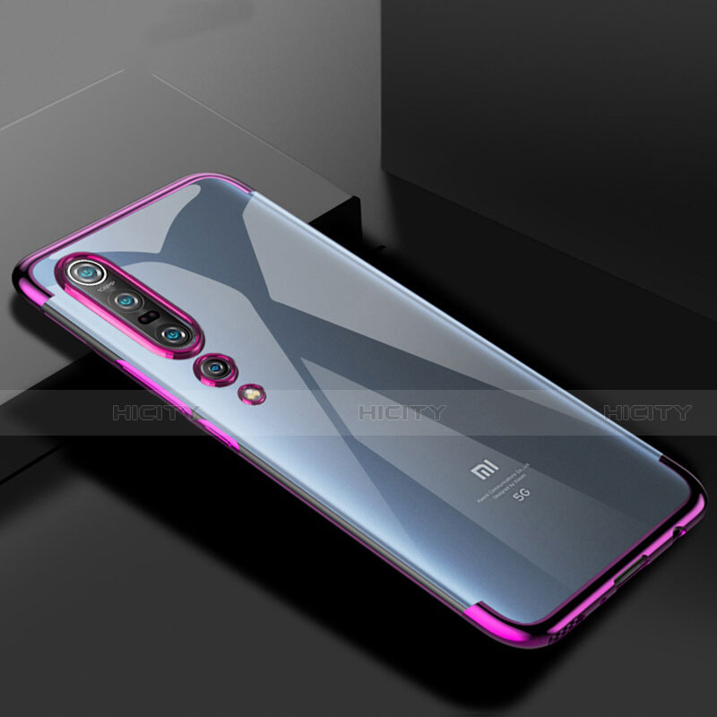 Coque Ultra Fine TPU Souple Housse Etui Transparente S01 pour Xiaomi Mi 10 Pro Violet Plus