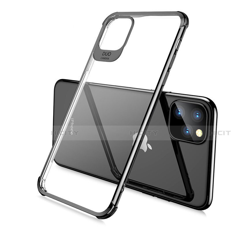 Coque Ultra Fine TPU Souple Housse Etui Transparente S02 pour Apple iPhone 11 Pro Noir Plus