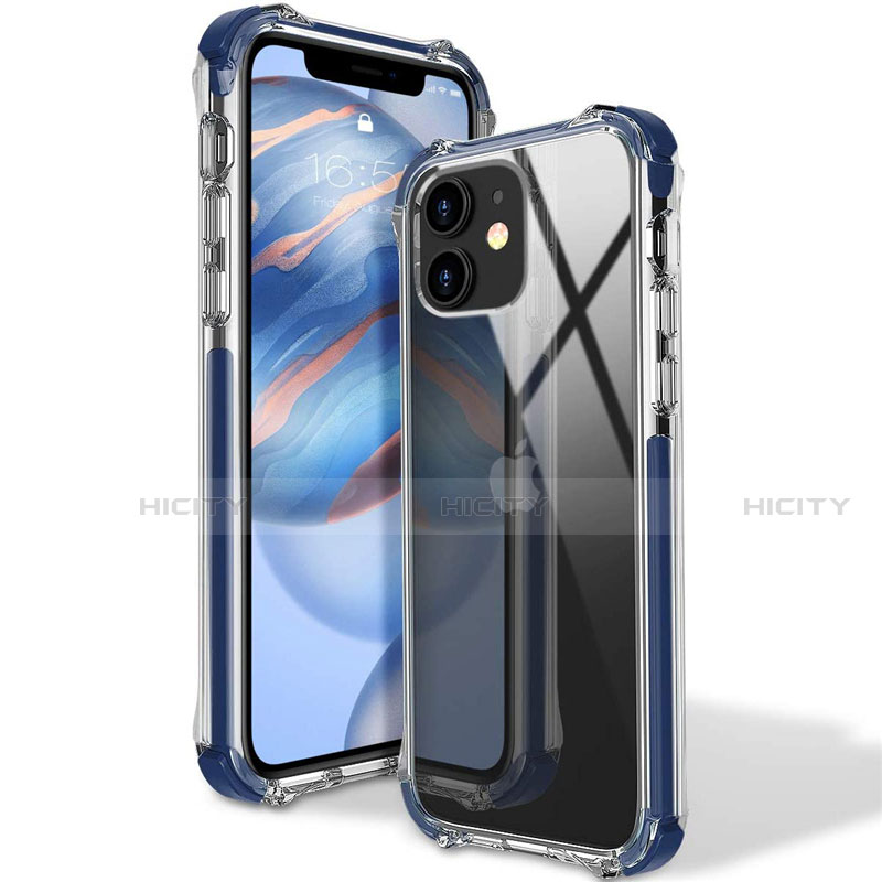 Coque Ultra Fine TPU Souple Housse Etui Transparente S02 pour Apple iPhone 12 Mini Bleu Plus