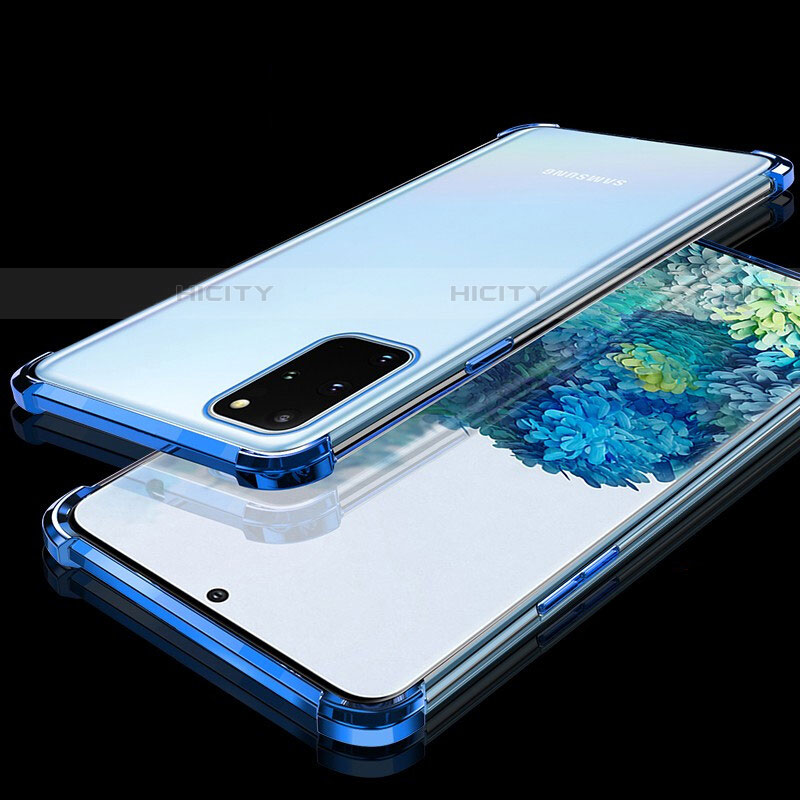 Coque Ultra Fine TPU Souple Housse Etui Transparente S02 pour Samsung Galaxy S20 Plus 5G Bleu Plus