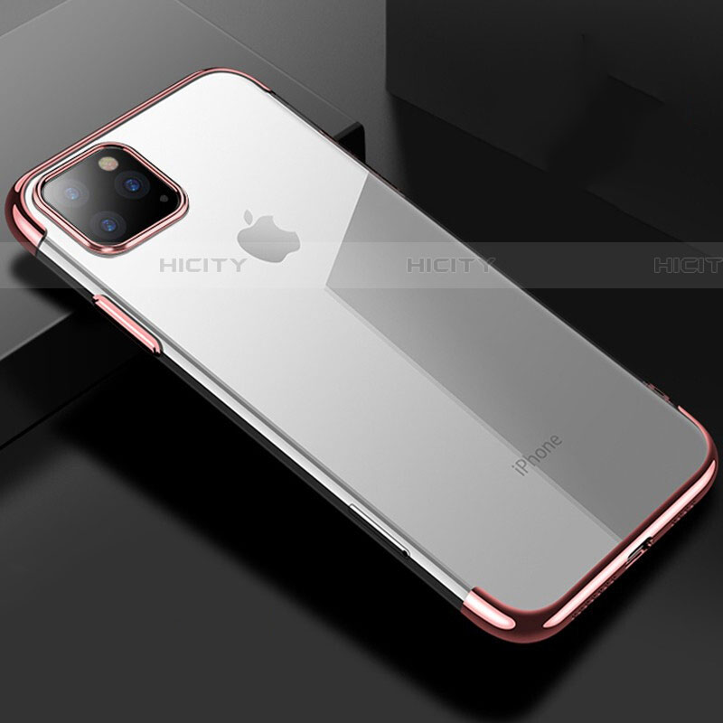 Coque Ultra Fine TPU Souple Housse Etui Transparente S03 pour Apple iPhone 11 Pro Max Or Rose Plus