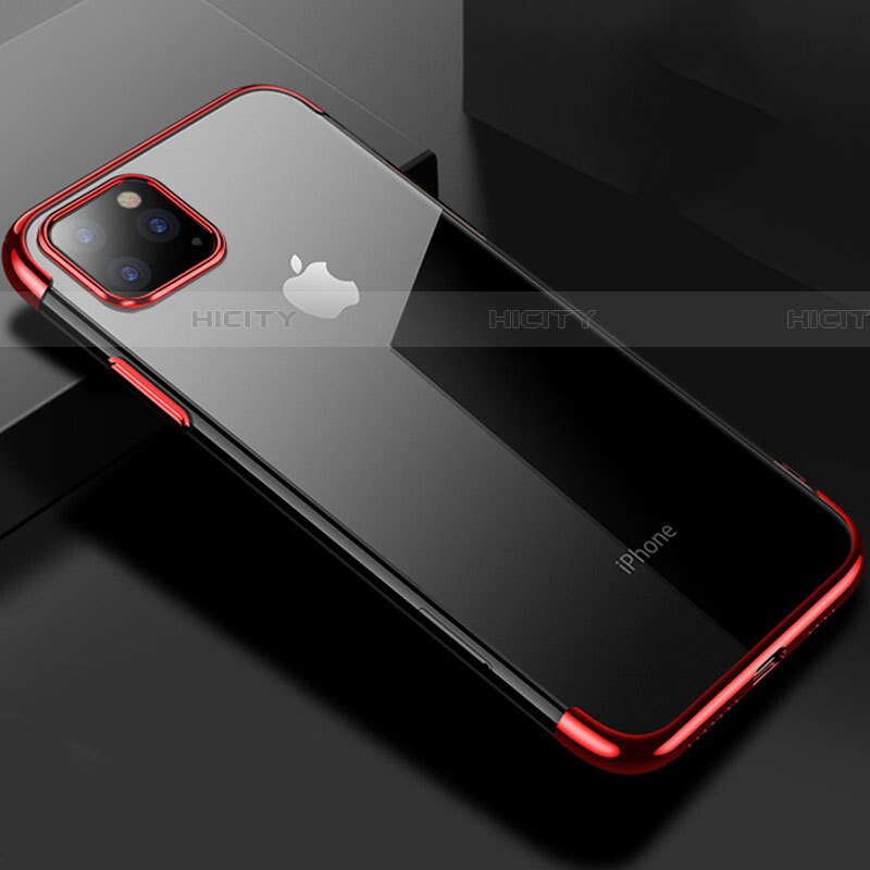 Coque Ultra Fine TPU Souple Housse Etui Transparente S03 pour Apple iPhone 11 Pro Max Rouge Plus