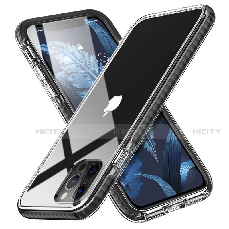 Coque Ultra Fine TPU Souple Housse Etui Transparente S03 pour Apple iPhone 12 Pro Max Noir Plus