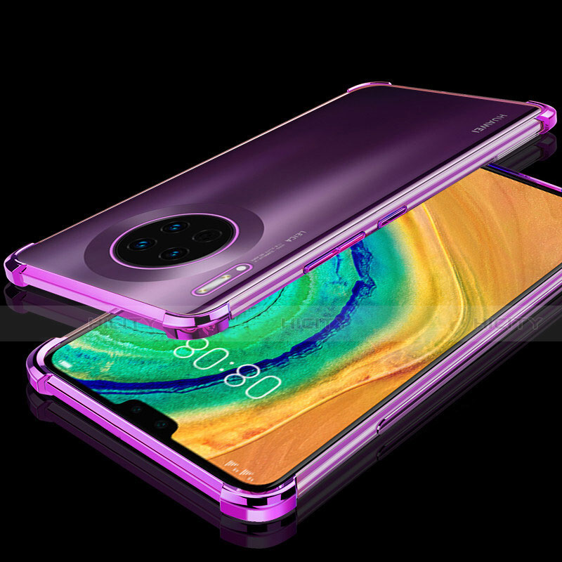 Coque Ultra Fine TPU Souple Housse Etui Transparente S03 pour Huawei Mate 30E Pro 5G Violet Plus