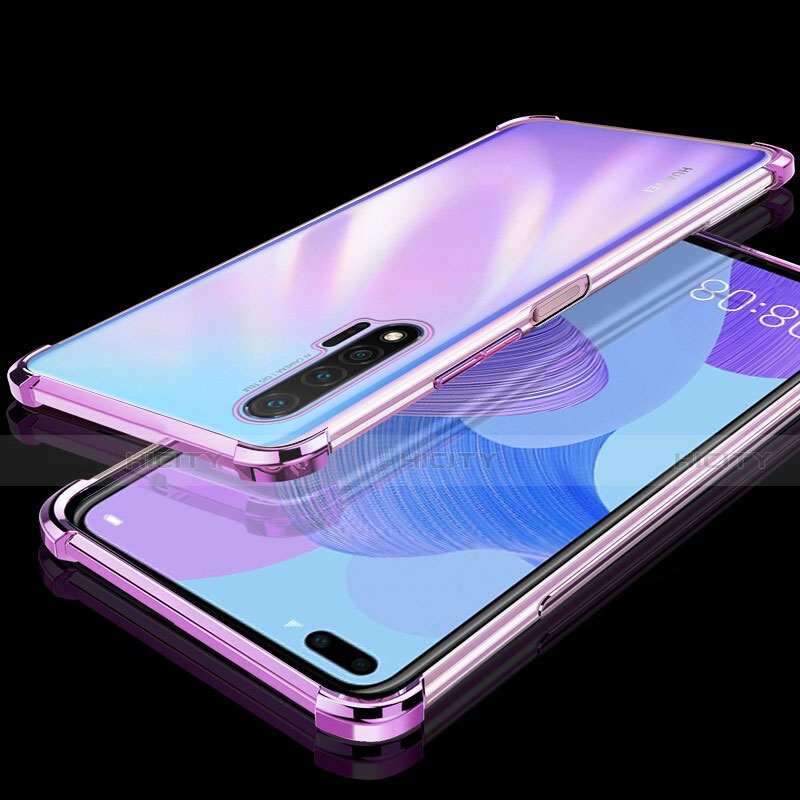 Coque Ultra Fine TPU Souple Housse Etui Transparente S03 pour Huawei Nova 6 Violet Plus