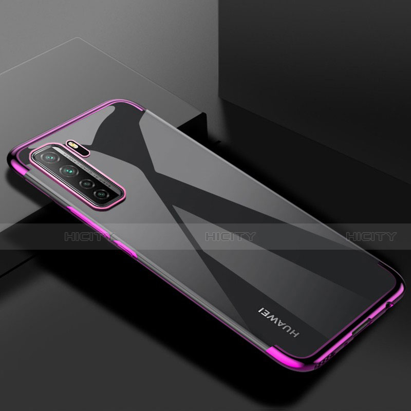 Coque Ultra Fine TPU Souple Housse Etui Transparente S03 pour Huawei P40 Lite 5G Violet Plus