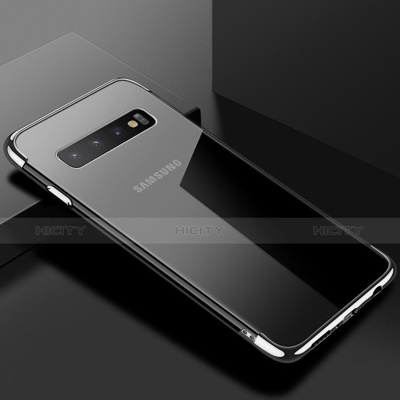 Coque Ultra Fine TPU Souple Housse Etui Transparente S03 pour Samsung Galaxy S10 Argent Plus