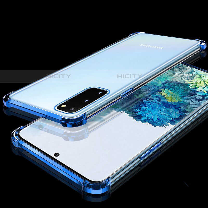 Coque Ultra Fine TPU Souple Housse Etui Transparente S03 pour Samsung Galaxy S20 Bleu Plus