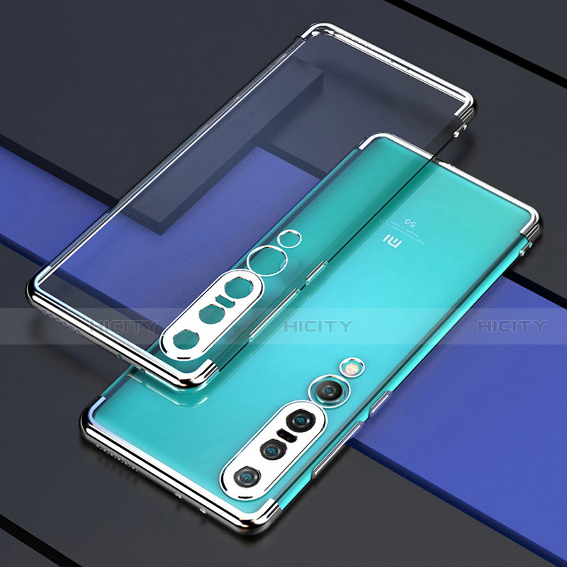 Coque Ultra Fine TPU Souple Housse Etui Transparente S03 pour Xiaomi Mi 10 Pro Argent Plus