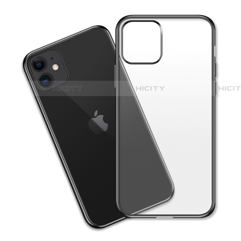 Coque Ultra Fine TPU Souple Housse Etui Transparente S04 pour Apple iPhone 11 Noir Plus