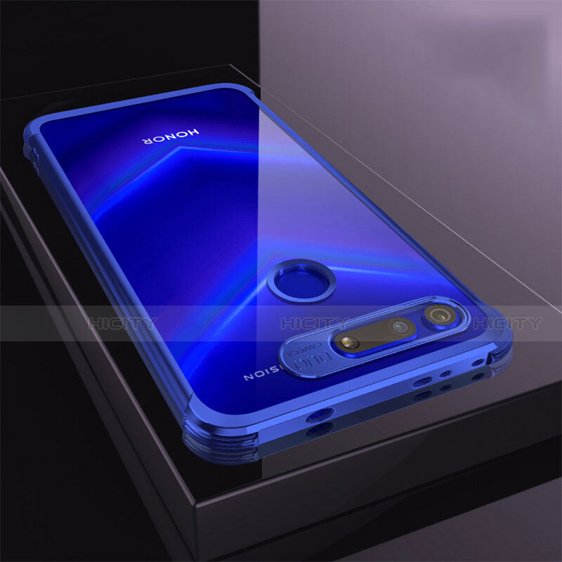 Coque Ultra Fine TPU Souple Housse Etui Transparente S04 pour Huawei Honor View 20 Bleu Plus