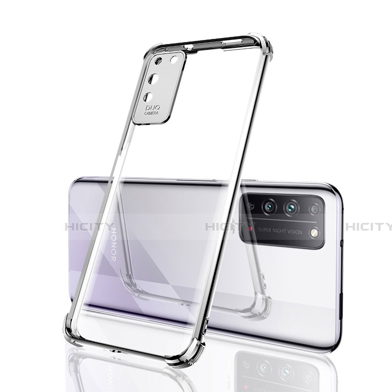 Coque Ultra Fine TPU Souple Housse Etui Transparente S04 pour Huawei Honor X10 5G Argent Plus