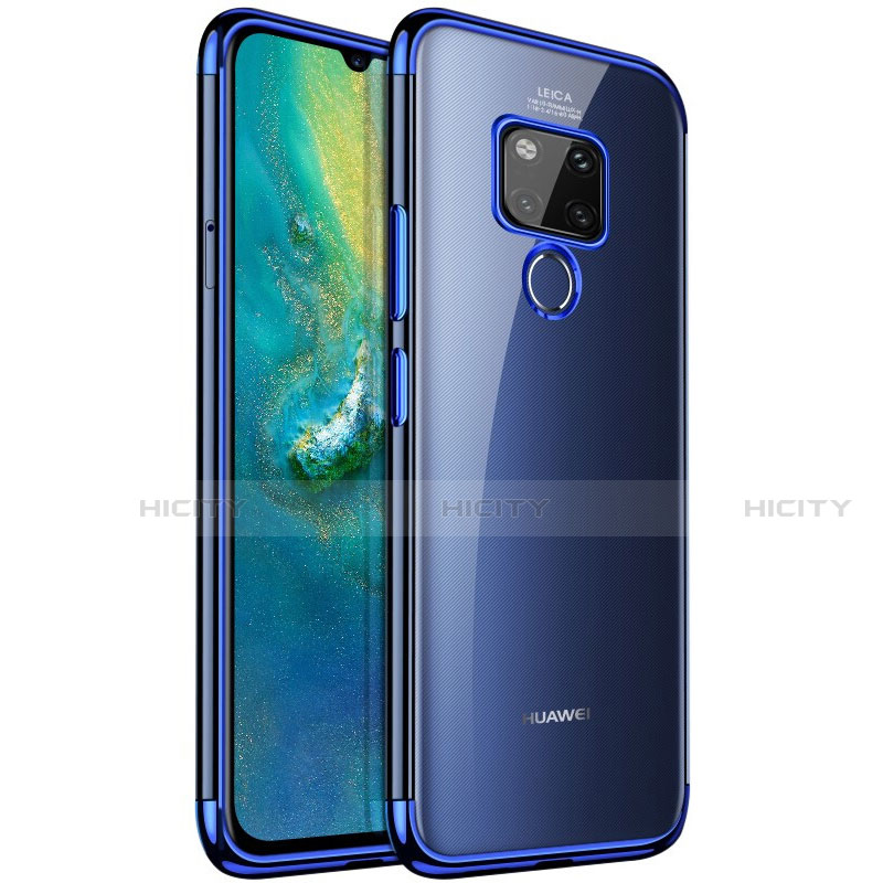 Coque Ultra Fine TPU Souple Housse Etui Transparente S04 pour Huawei Mate 20 Bleu Plus