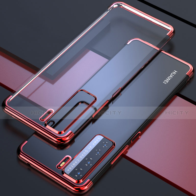 Coque Ultra Fine TPU Souple Housse Etui Transparente S04 pour Huawei Nova 7 SE 5G Rouge Plus