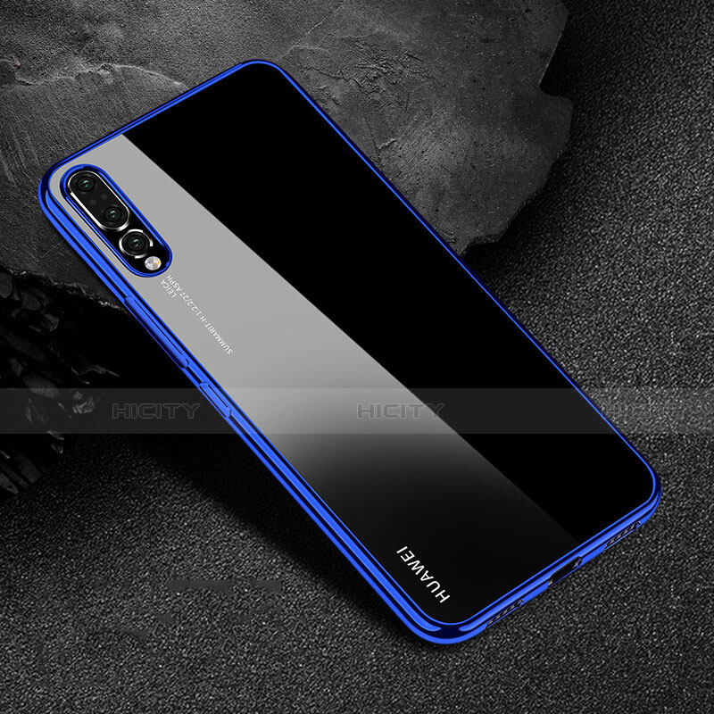 Coque Ultra Fine TPU Souple Housse Etui Transparente S04 pour Huawei P20 Pro Bleu Plus