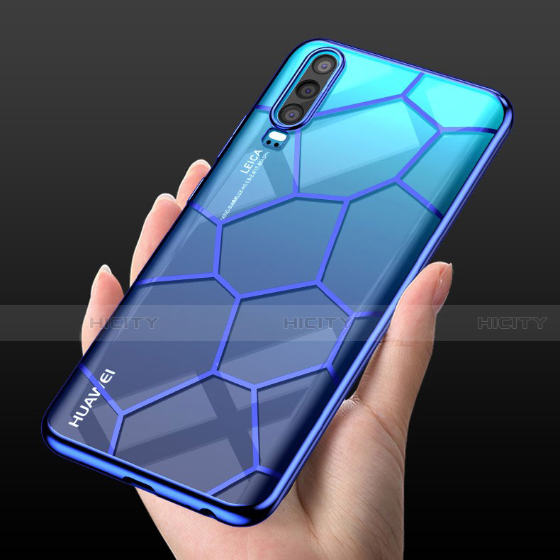 Coque Ultra Fine TPU Souple Housse Etui Transparente S04 pour Huawei P30 Bleu Plus