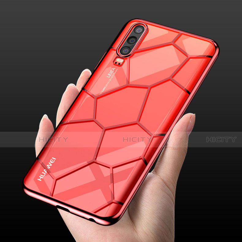 Coque Ultra Fine TPU Souple Housse Etui Transparente S04 pour Huawei P30 Rouge Plus