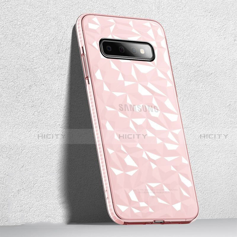 Coque Ultra Fine TPU Souple Housse Etui Transparente S04 pour Samsung Galaxy S10 Rose Plus