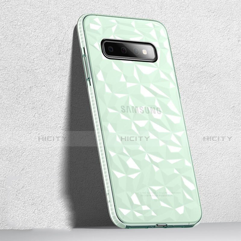 Coque Ultra Fine TPU Souple Housse Etui Transparente S04 pour Samsung Galaxy S10 Vert Plus