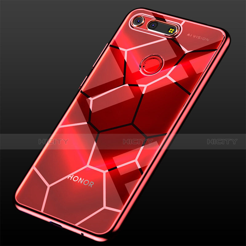 Coque Ultra Fine TPU Souple Housse Etui Transparente S05 pour Huawei Honor V20 Rouge Plus