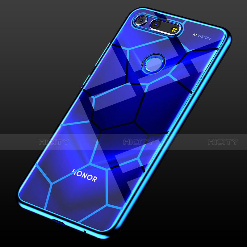 Coque Ultra Fine TPU Souple Housse Etui Transparente S05 pour Huawei Honor View 20 Bleu Plus