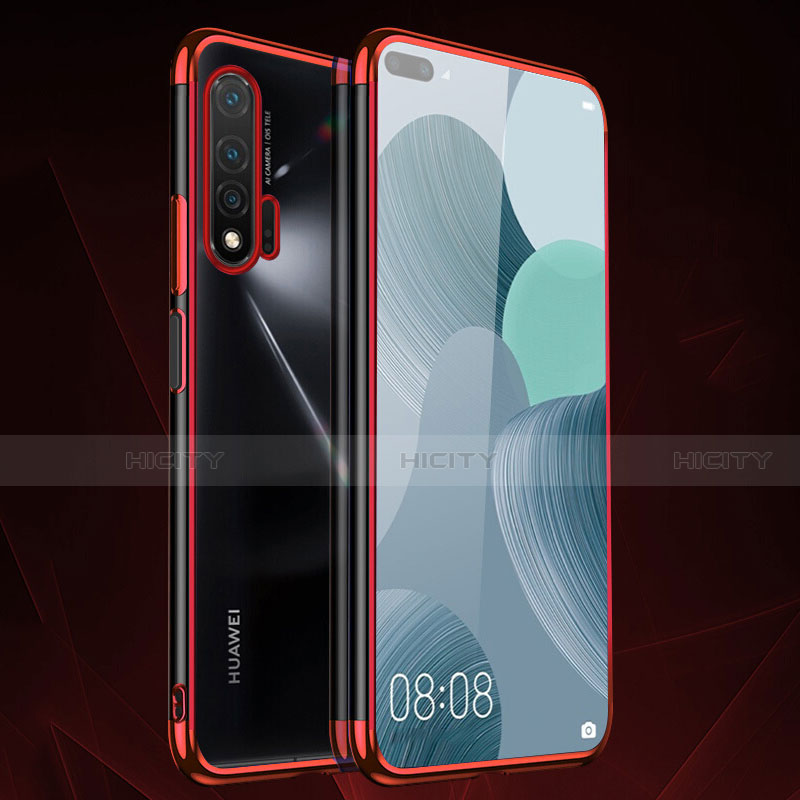 Coque Ultra Fine TPU Souple Housse Etui Transparente S05 pour Huawei Nova 6 5G Rouge Plus