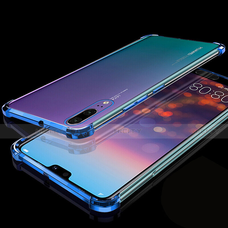 Coque Ultra Fine TPU Souple Housse Etui Transparente S05 pour Huawei P20 Bleu Plus