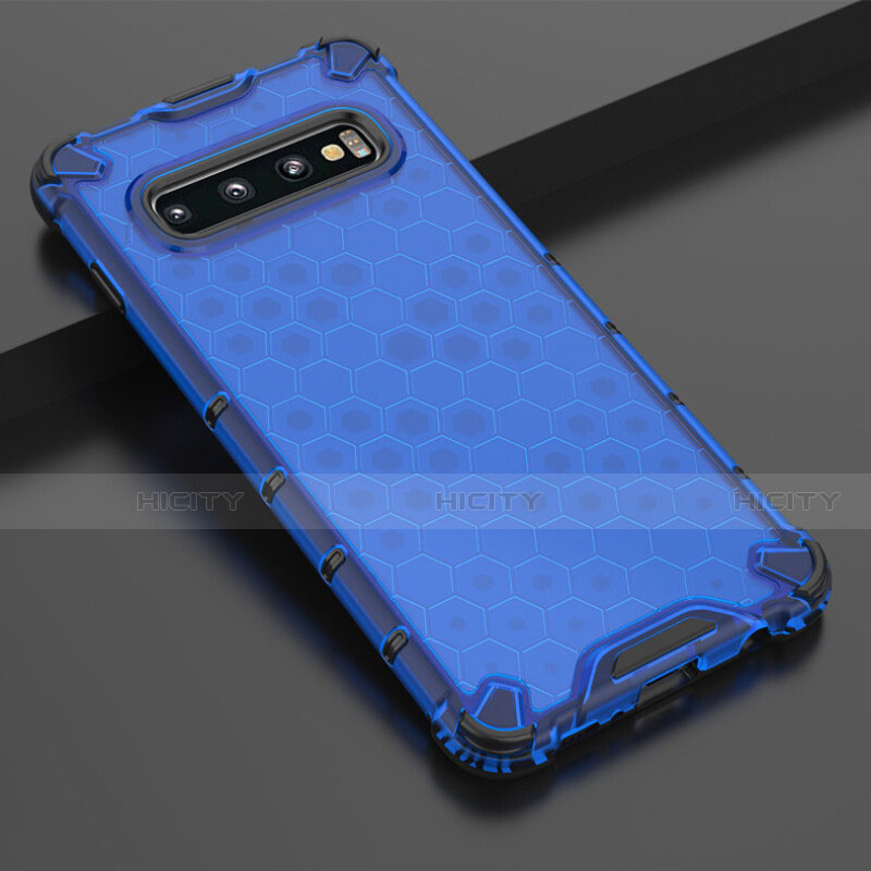 Coque Ultra Fine TPU Souple Housse Etui Transparente S05 pour Samsung Galaxy S10 5G Bleu Plus