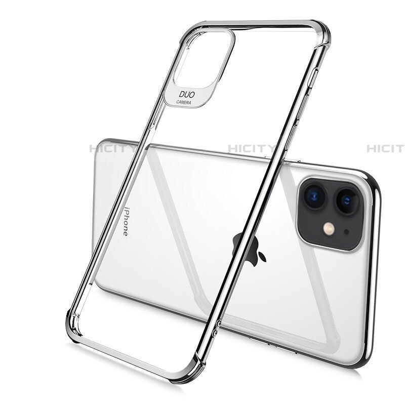 Coque Ultra Fine TPU Souple Housse Etui Transparente S06 pour Apple iPhone 11 Pro Argent Plus